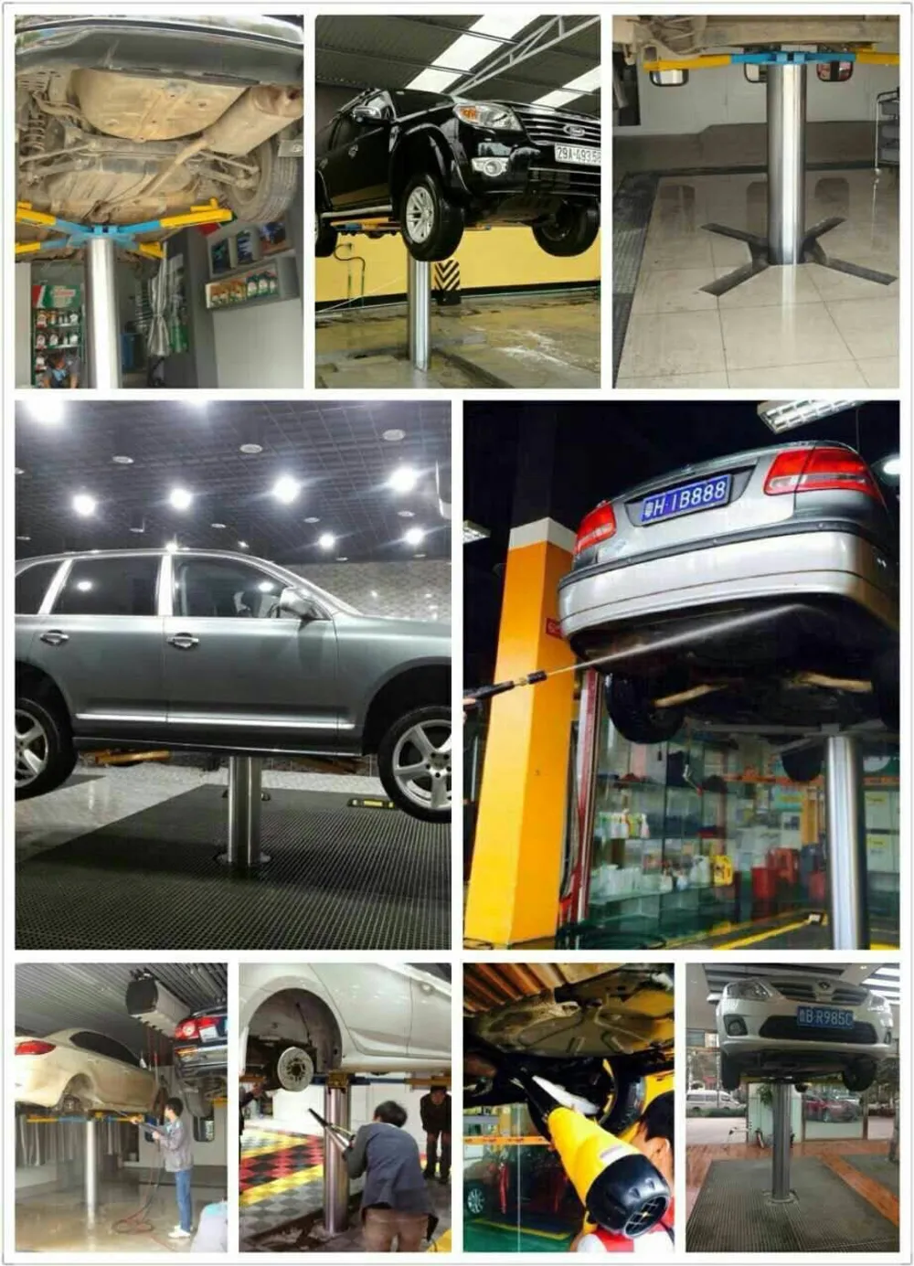 รวมภาพลิฟท์เสาเดียวที่ติดตั้งในร้านคาร์แคร์หลายแห่ง