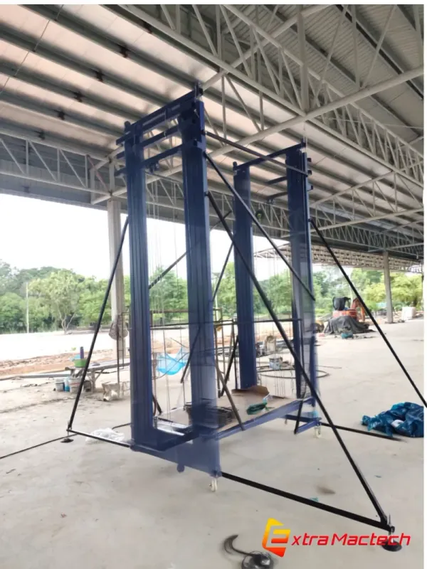 นั่งร้านไฟฟ้า Mactech รุ่น 5 เมตร ตั้งใช้งานใต้หลังคาโครงเหล็ก