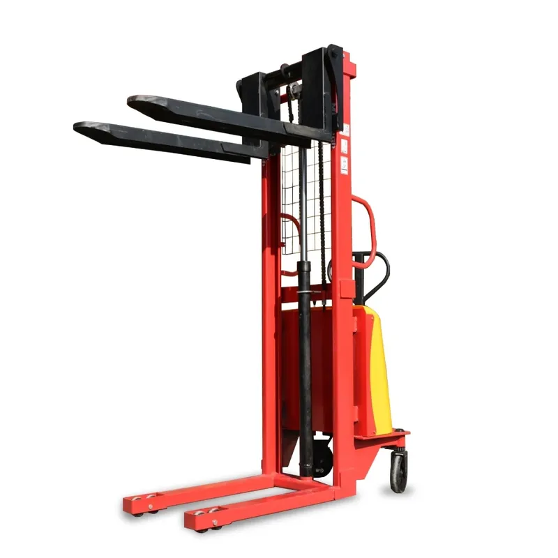 สแตกเกอร์ไฟฟ้า Mactech สีแดง เสาตะแกรงนิรภัยและงายกพาเลท