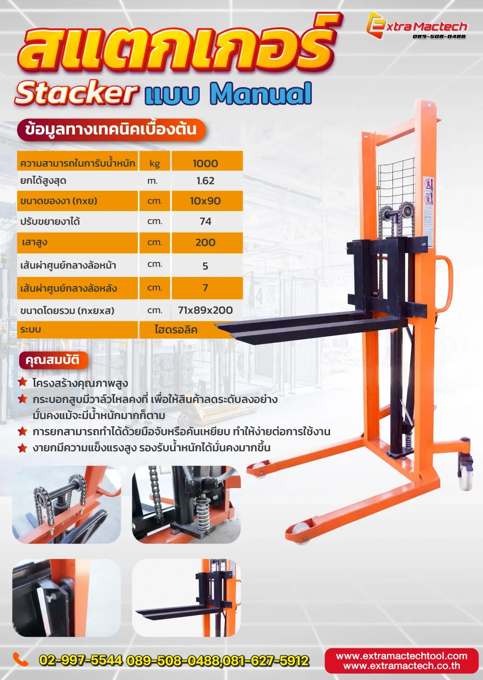 โปสเตอร์สแตกเกอร์แมนนวล 1 ตัน
