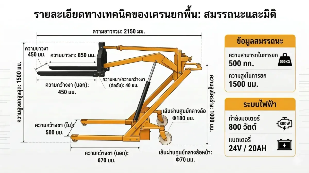 สเปกเครนยกของไฮดรอลิกแบบงา