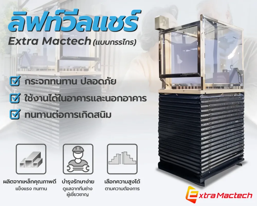 ภาพเปรียบเทียบลิฟท์วีลแชร์ แบบครึ่งท่อน และแบบกรรไกร ติดตั้งง่าย ใช้งานง่าย